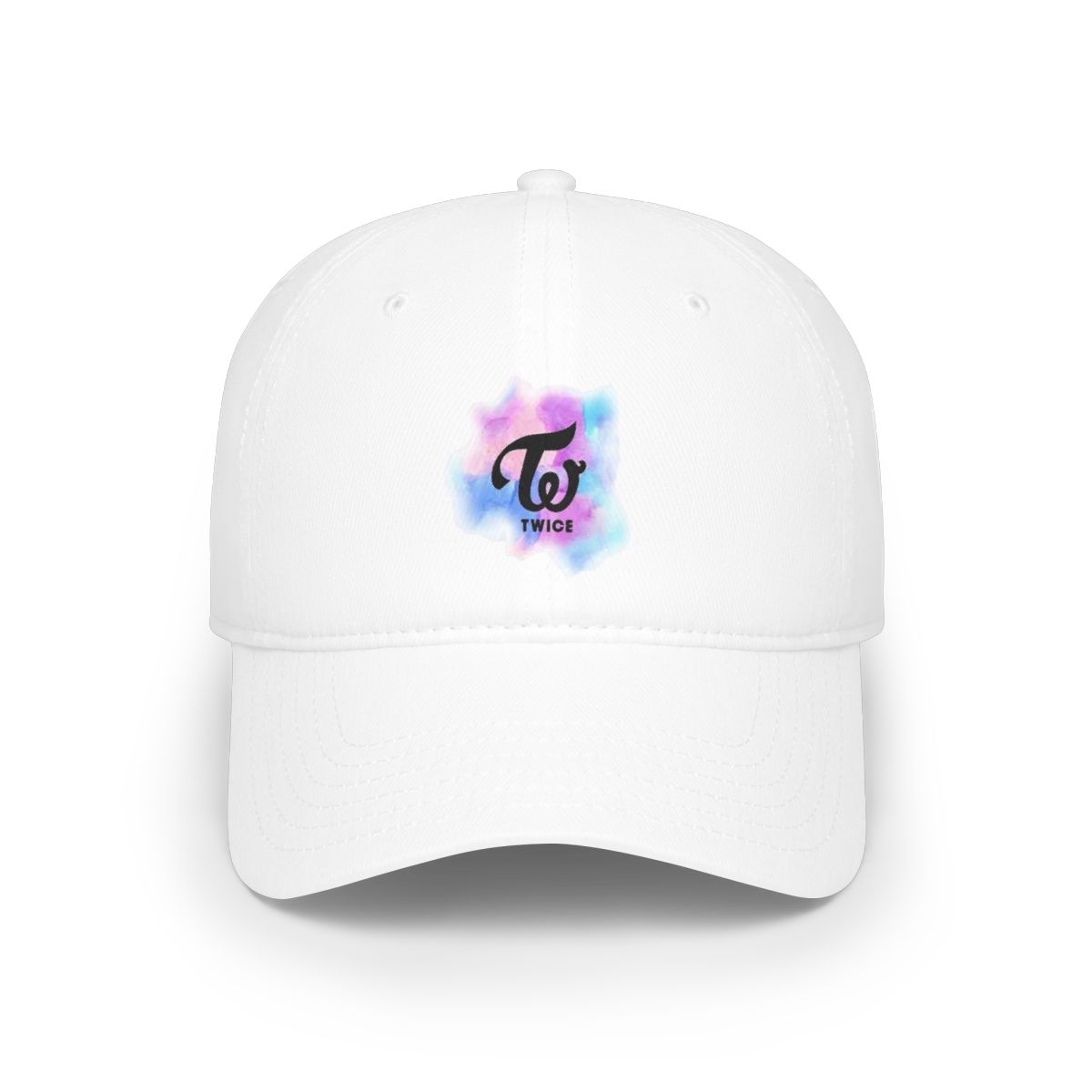 Watercolor Flower Splash baseball cap | pastel floral logo hat | TWICE Kpop - alternate angle 2, merchandise