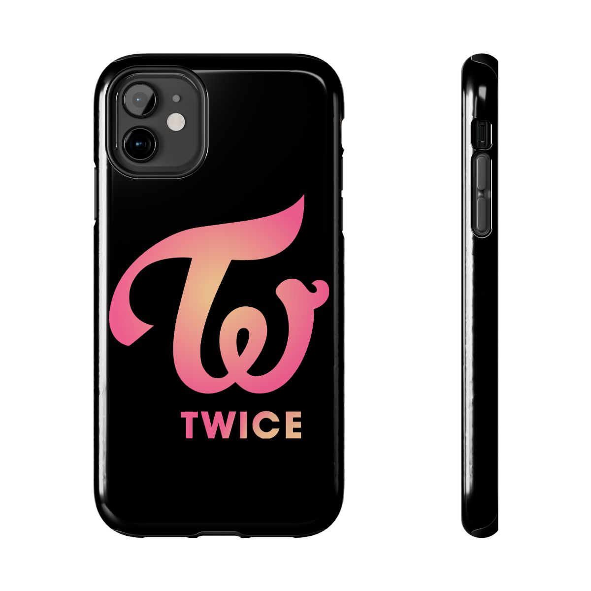 Pink Gradient TW Logo phone case | Tough Phone Case | TWICE Kpop - alternate angle 1, merchandise