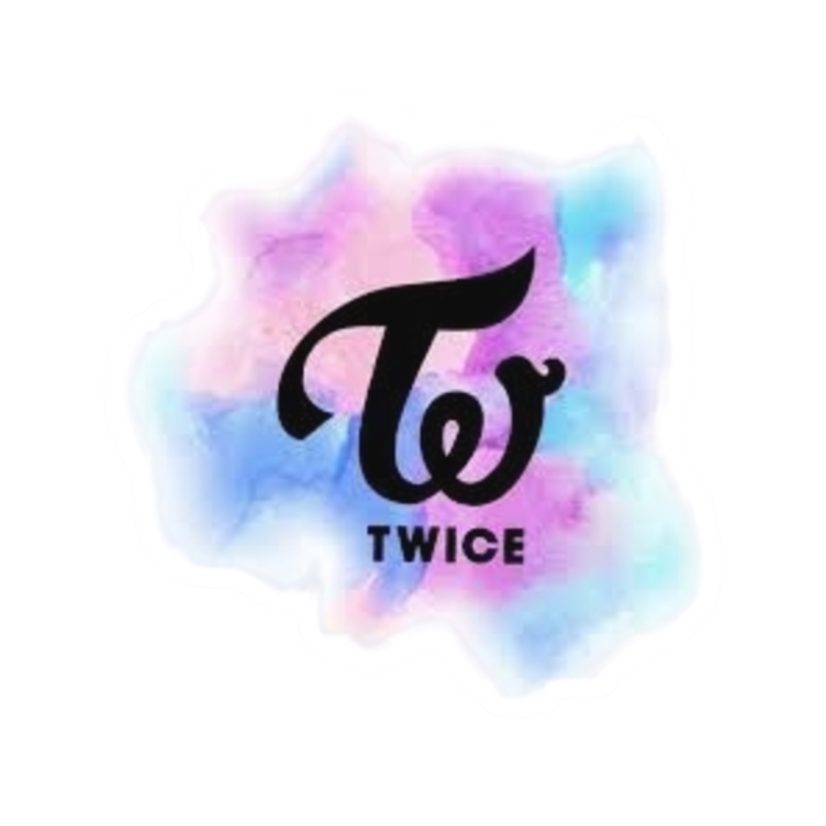 TWICE logo watercolor splash Sticker | Kiss-Cut laptop decal | TWICE Kpop