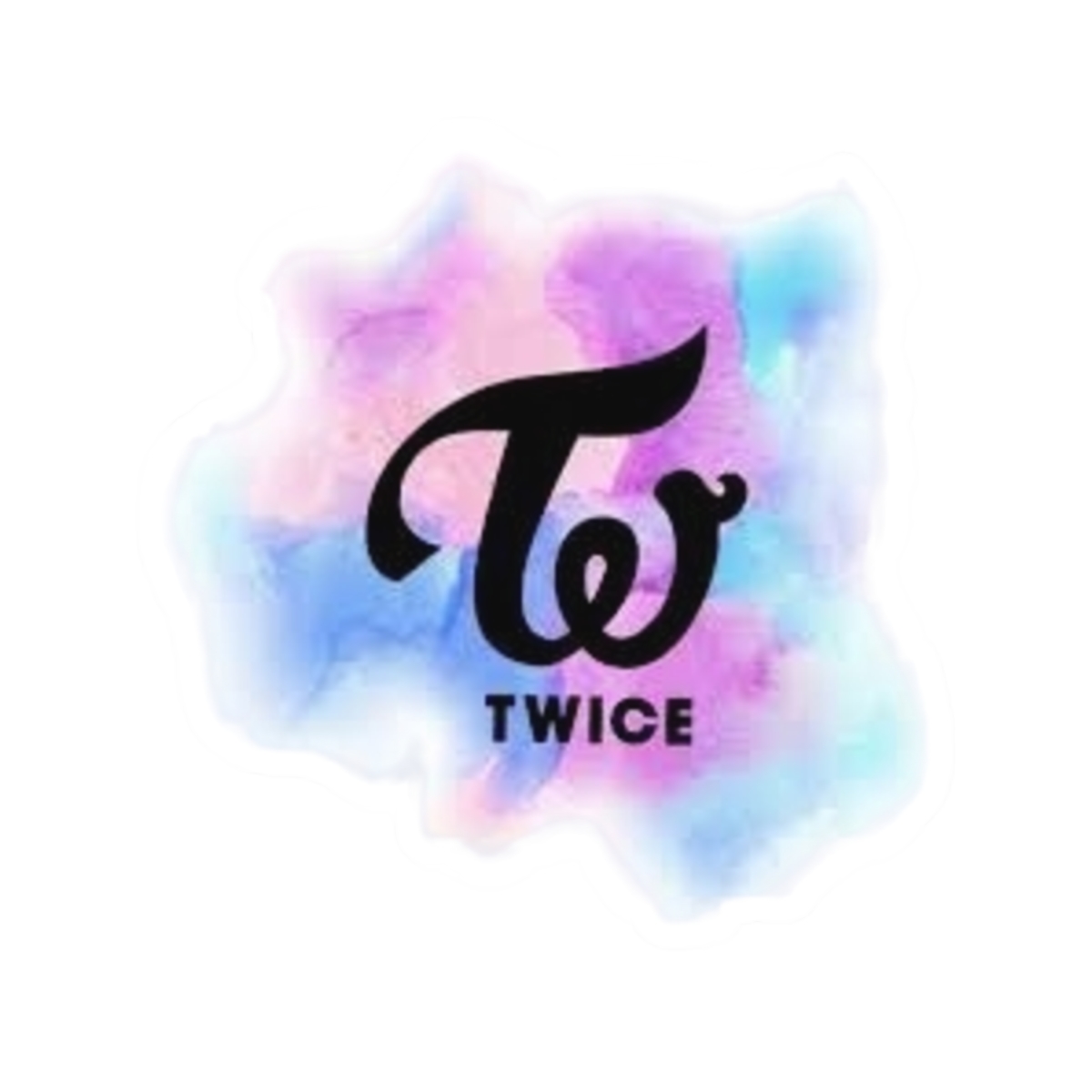 TWICE logo watercolor splash Sticker | Kiss-Cut laptop decal | TWICE Kpop