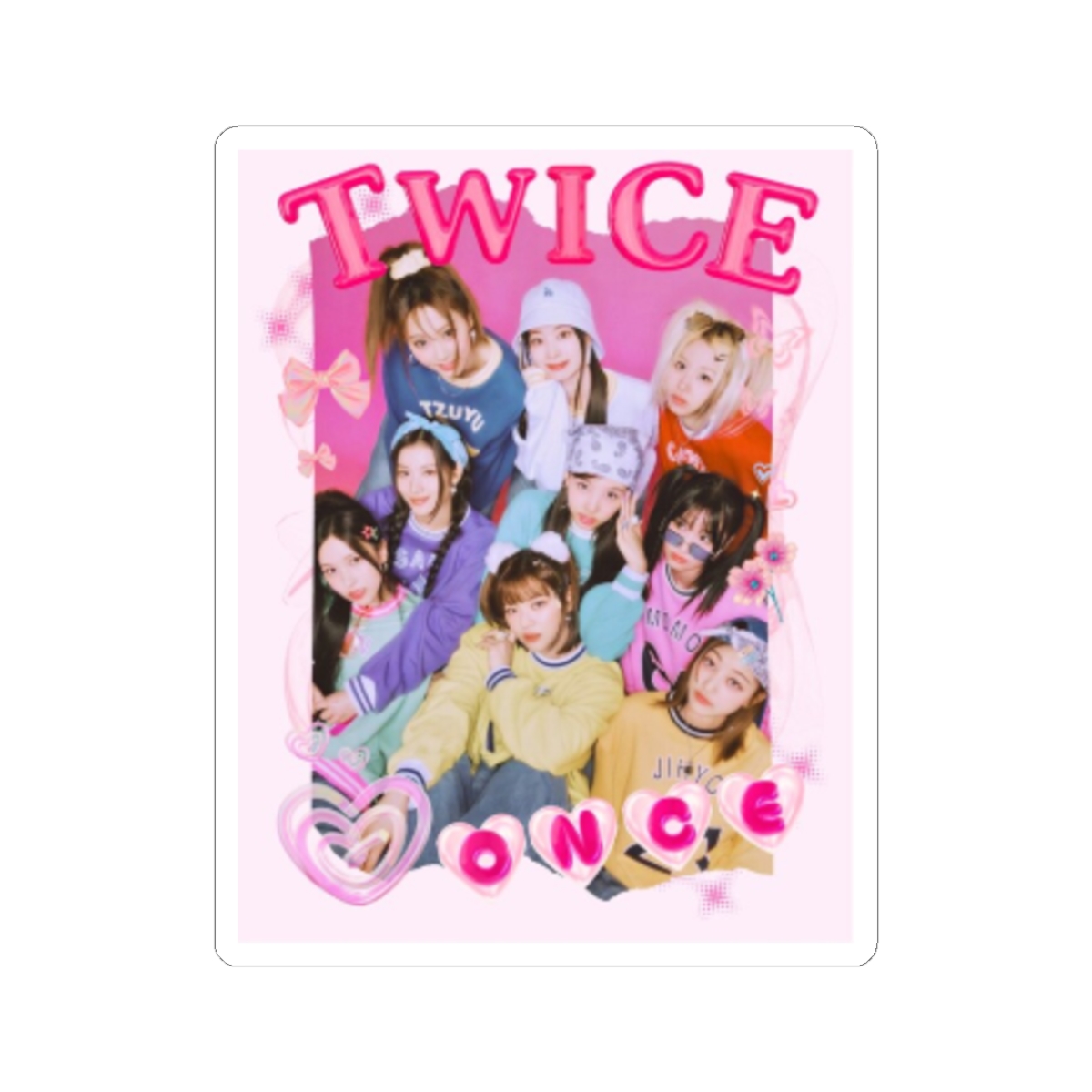K-Pop Girl Group Photo Kiss-Cut Stickers | Pink Collage Aesthetic | TWICE Kpop - alternate angle 1, merchandise
