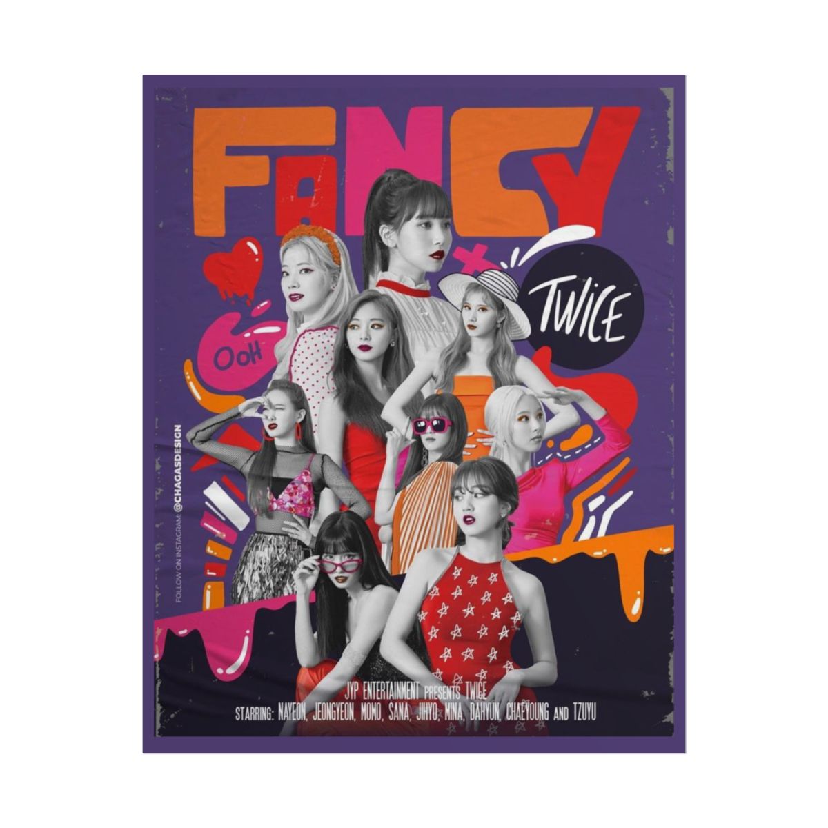 TWICE Fancy collage poster Rolled Posters | K-pop girl group wall art | TWICE Kpop