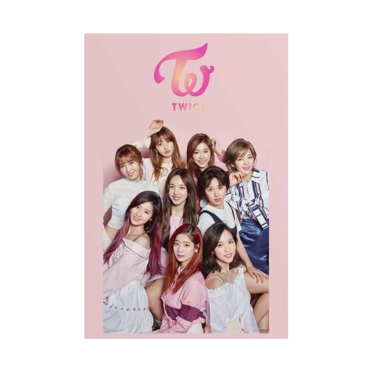 K-Pop Girl Group Photo Rolled Poster | Pink Logo Pop Idol Wall Art | TWICE Kpop - alternate angle 3, merchandise